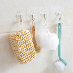 6pcs Adhesive Hook Transparent Wall Hook Waterproof Kitchen Bathroom Hook