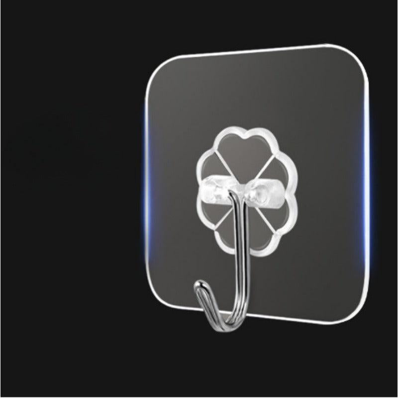 6pcs Adhesive Hook Transparent Wall Hook Waterproof Kitchen Bathroom Hook