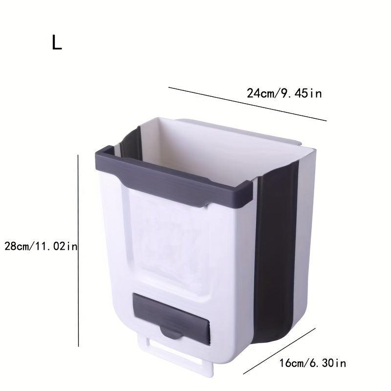 1pc Hanging Trash Can Foldable Waste Bin Collapsible Plastic Garbage Can