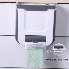 1pc Hanging Trash Can Foldable Waste Bin Collapsible Plastic Garbage Can