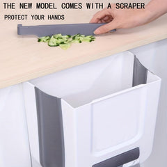 1pc Hanging Trash Can Foldable Waste Bin Collapsible Plastic Garbage Can