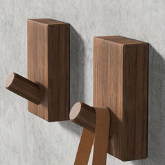 2pcs Wooden Coat Hooks Creative Porch Wall Hanging Hat Hook