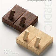 2pcs Wooden Coat Hooks Creative Porch Wall Hanging Hat Hook