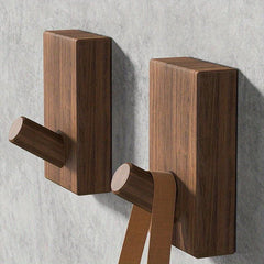 2pcs Wooden Coat Hooks Creative Porch Wall Hanging Hat Hook