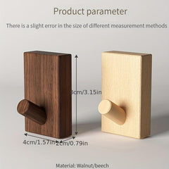 2pcs Wooden Coat Hooks Creative Porch Wall Hanging Hat Hook