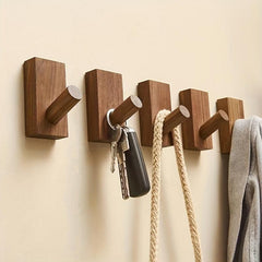 2pcs Wooden Coat Hooks Creative Porch Wall Hanging Hat Hook