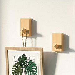 2pcs Wooden Coat Hooks Creative Porch Wall Hanging Hat Hook