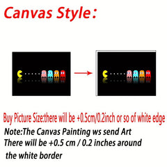 Canvas Poster Modern Art Pac Man Theme Game Room Wall Art
