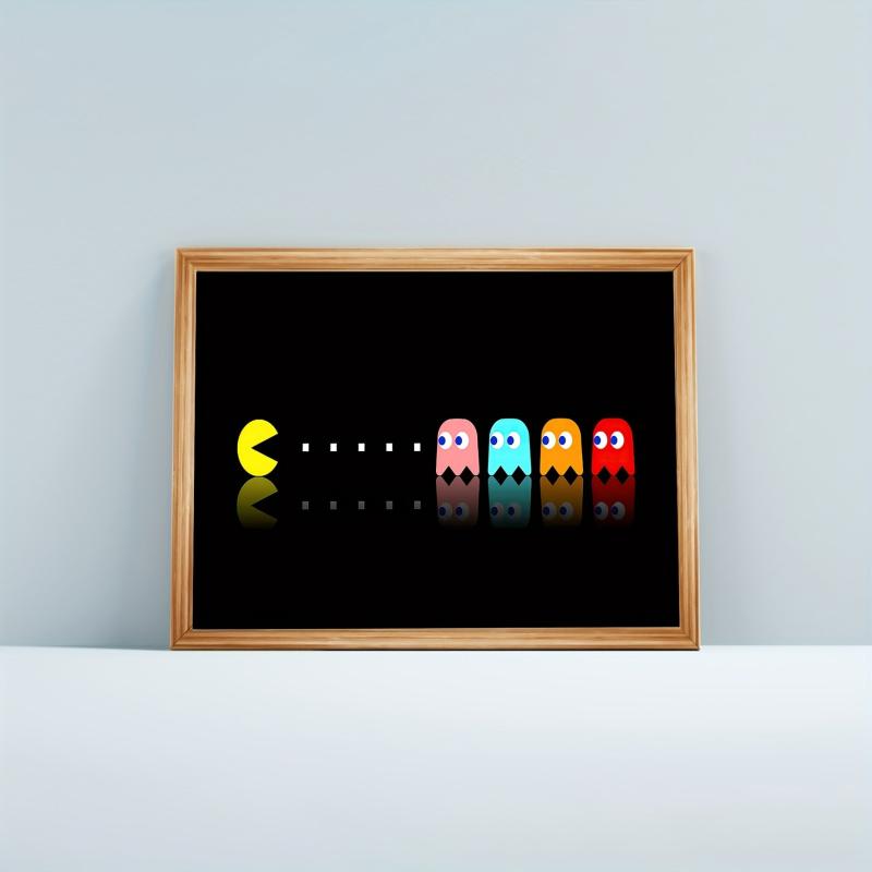 Canvas Poster Modern Art Pac Man Theme Game Room Wall Art