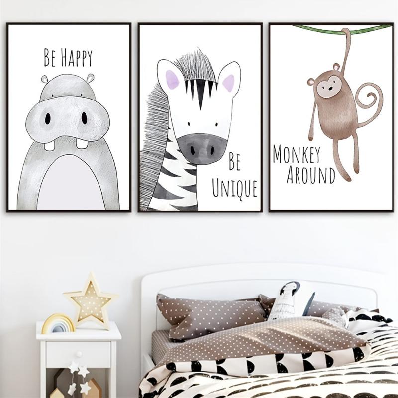 Baby Animal Poster Set for Kid's Room Decor and Canvas Prints