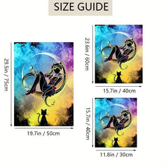 Abstract Anime Cat Painting On Canvas Wall Art