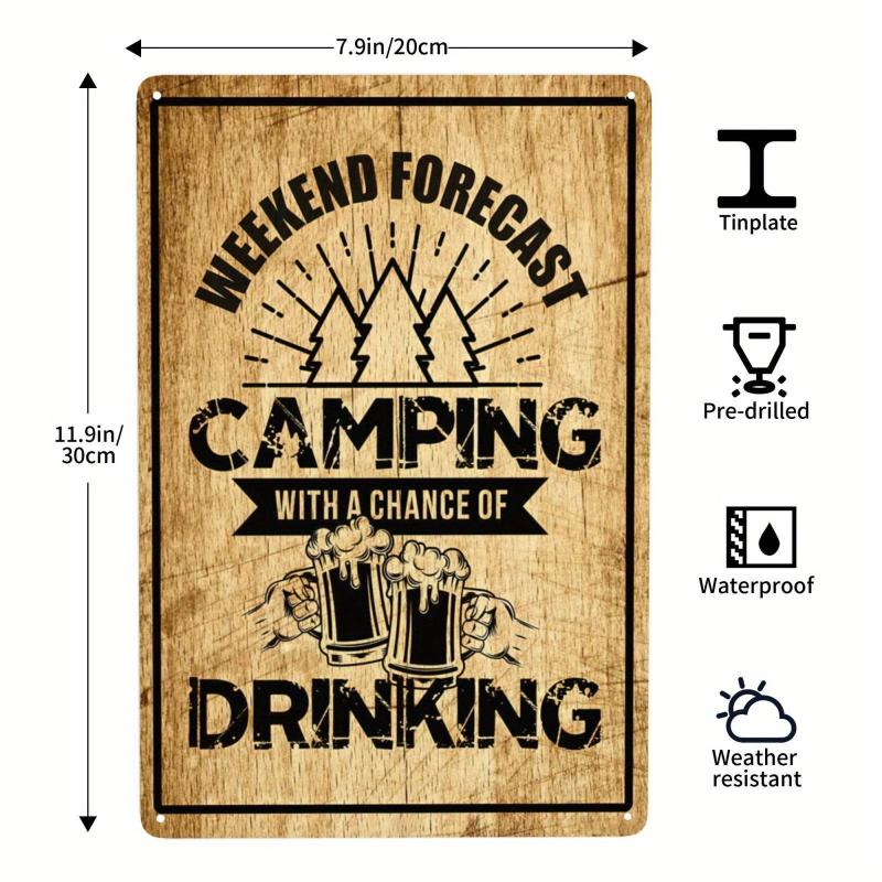 Vintage Camping Tin Sign Camping Rules Explore Family Fire Sunset Stars Memories