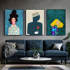 3pcs Frameless Wall Decor Painting Modern And Playful Girls Canvas Posters