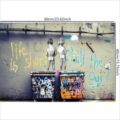 Modern Graffiti Art Life Is Short Out Print Poster Canvas Painting Wall