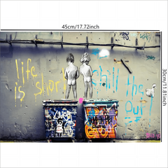 Modern Graffiti Art Life Is Short Out Print Poster Canvas Painting Wall