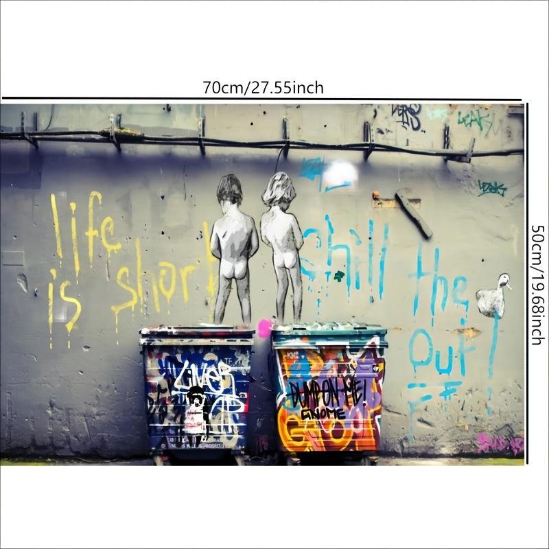 Modern Graffiti Art Life Is Short Out Print Poster Canvas Painting Wall