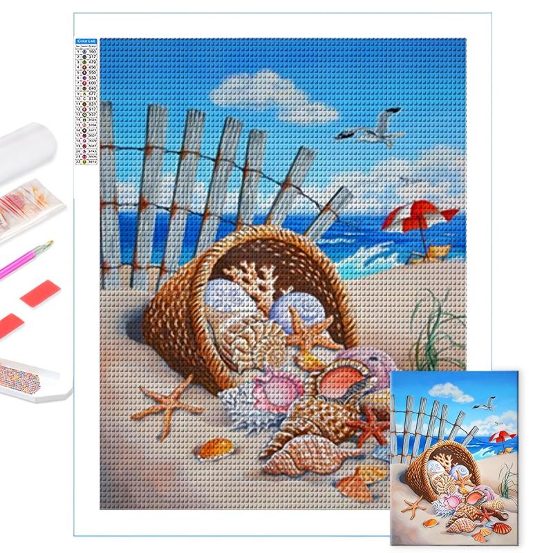 Seashell Rhinestone Painting Kit - Create Stunning Diamond Art