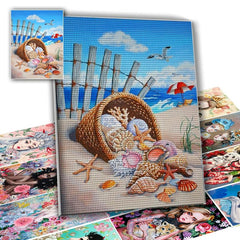 Seashell Rhinestone Painting Kit - Create Stunning Diamond Art