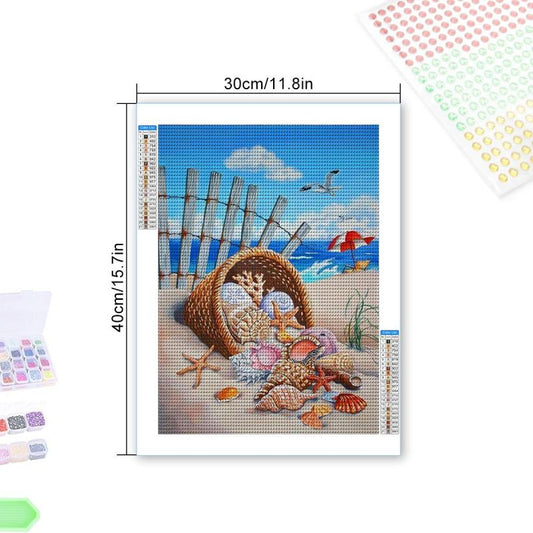 Seashell Rhinestone Painting Kit - Create Stunning Diamond Art