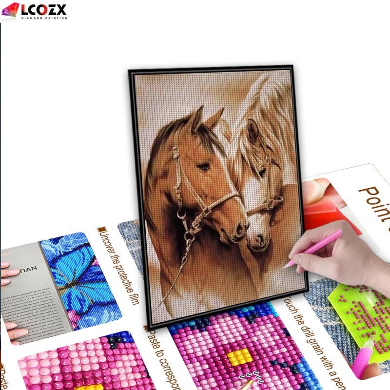 5D Couple Horse Round Diamond Full Diamond DIY Diamond Painting
