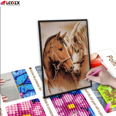 5D Couple Horse Round Diamond Full Diamond DIY Diamond Painting
