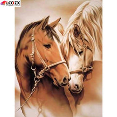 5D Couple Horse Round Diamond Full Diamond DIY Diamond Painting