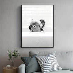 Koala Family Bath Time Canvas Print for Wall Decor