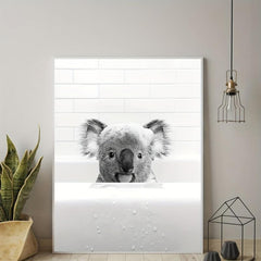 Koala Family Bath Time Canvas Print for Wall Decor