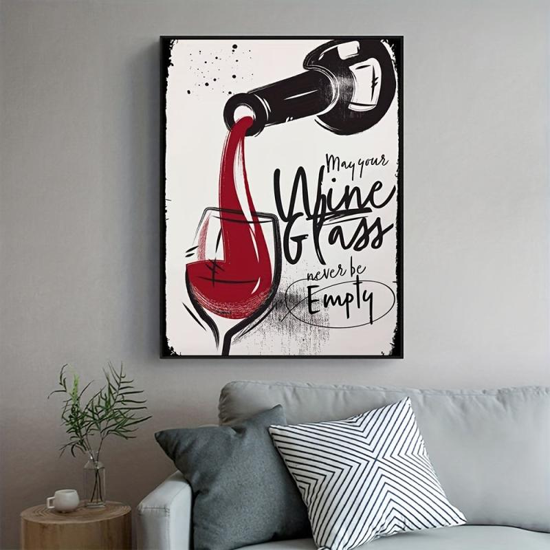 Abstract Red Wine Beverage Canvas Wall Art