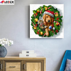 Cat Dog Christmas DIY Rhinestone Painting Kit