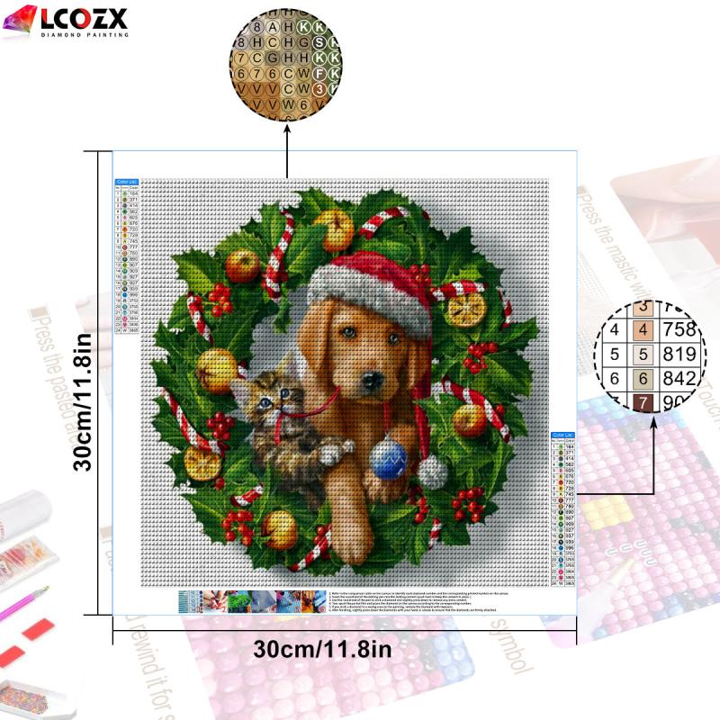 Cat Dog Christmas DIY Rhinestone Painting Kit