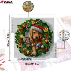 Cat Dog Christmas DIY Rhinestone Painting Kit