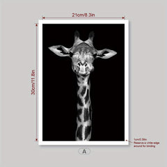 HD Giraffe & Rhinoceros Canvas Prints for Living Room
