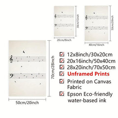 Music With Birds Vintage Poster Canvas Painting Art