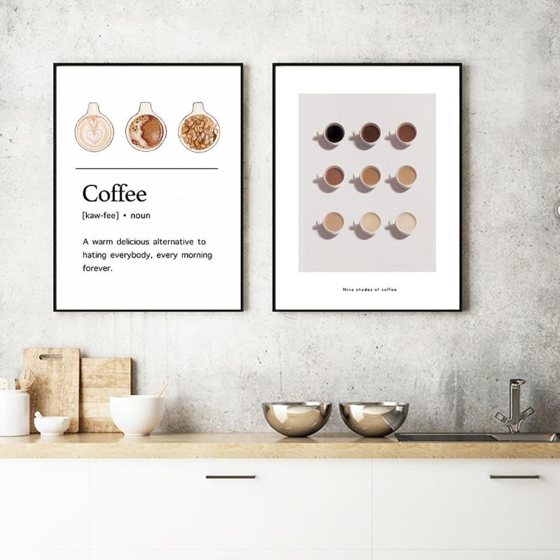 Coffee Guide Poster Definition Prints Kitchen Wall Decor 12x8inch