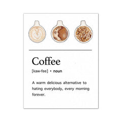 Coffee Guide Poster Definition Prints Kitchen Wall Decor 12x8inch