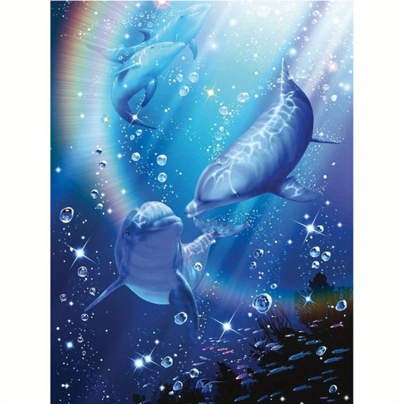 5D DIY Dolphins Diamond Painting Kit - Full Drill