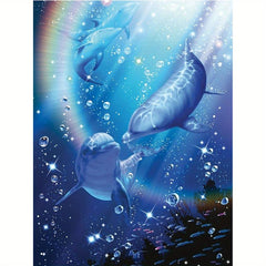 5D DIY Dolphins Diamond Painting Kit - Full Drill