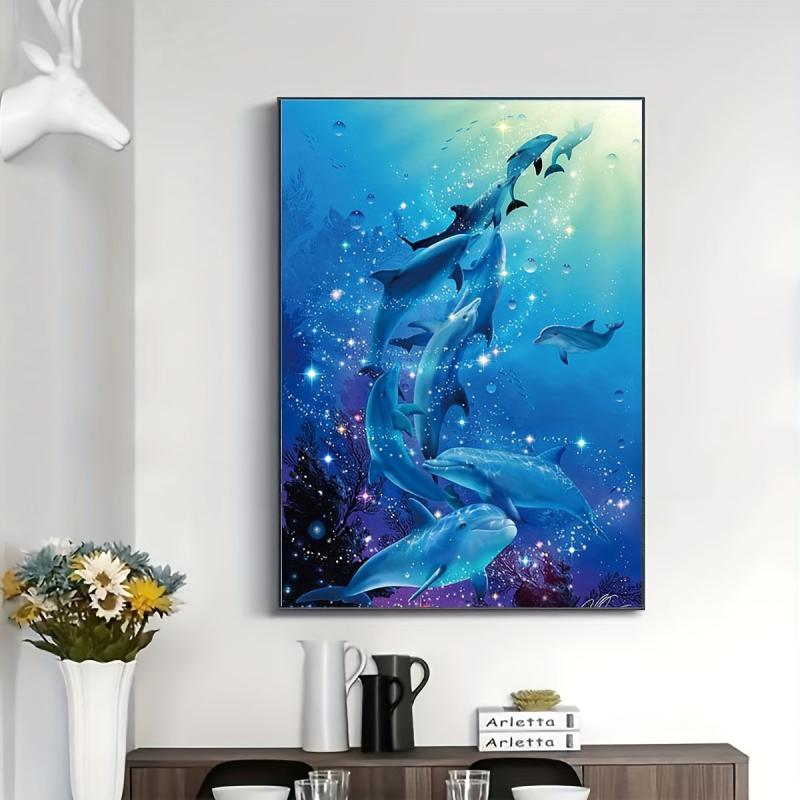 5D DIY Dolphins Diamond Painting Kit - Full Drill