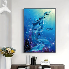 5D DIY Dolphins Diamond Painting Kit - Full Drill