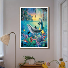 5D DIY Dolphins Diamond Painting Kit - Full Drill