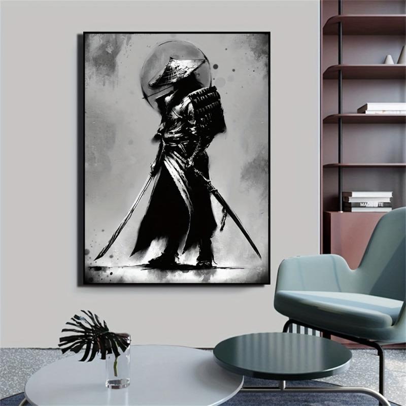 2pcs Samurai Canvas Mystical Grey Posters for Home Decor