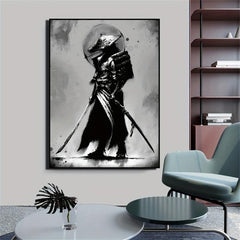 2pcs Samurai Canvas Mystical Grey Posters for Home Decor