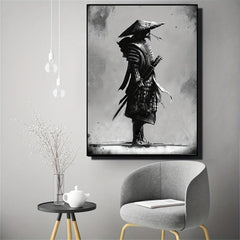 2pcs Samurai Canvas Mystical Grey Posters for Home Decor