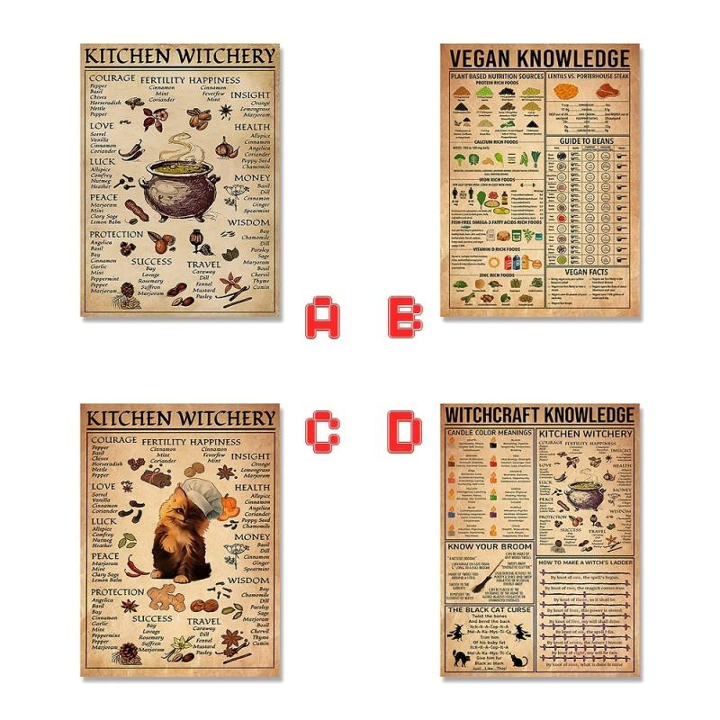 Kitchen Witchery Poster Witches Magic Halloween Art Poster No Frame