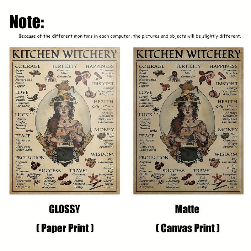 Kitchen Witchery Poster Witches Magic Halloween Art Poster No Frame