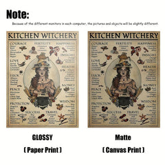 Kitchen Witchery Poster Witches Magic Halloween Art Poster No Frame