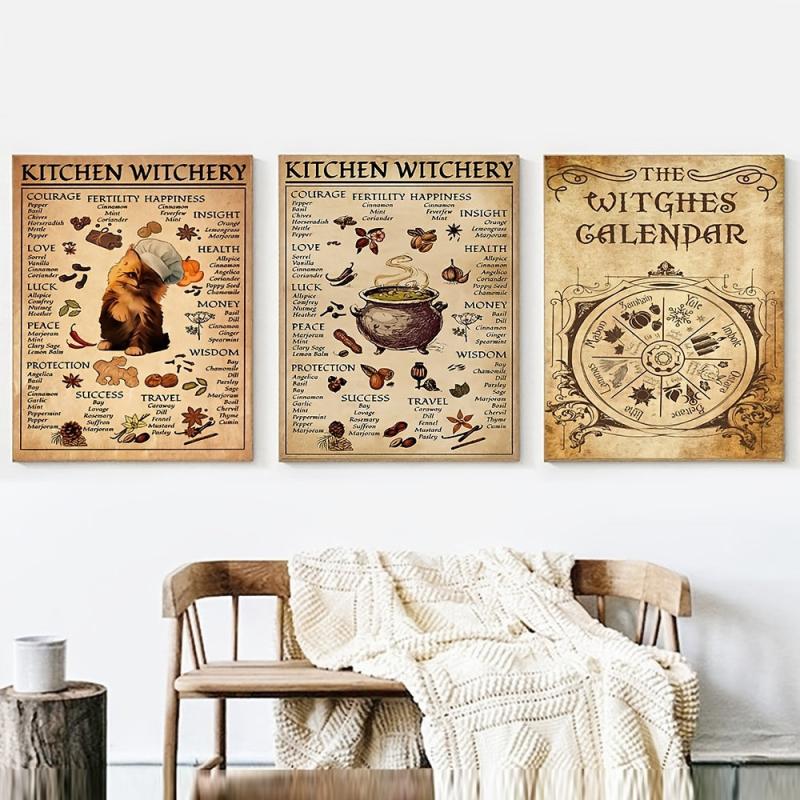 Kitchen Witchery Poster Witches Magic Halloween Art Poster No Frame