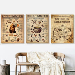 Kitchen Witchery Poster Witches Magic Halloween Art Poster No Frame