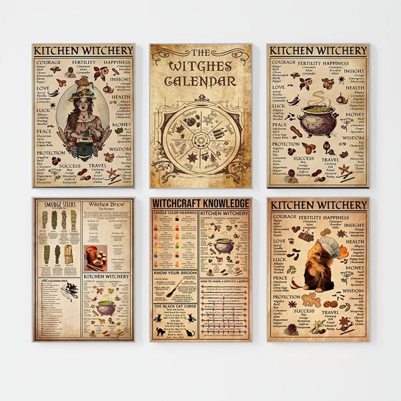 Kitchen Witchery Poster Witches Magic Halloween Art Poster No Frame